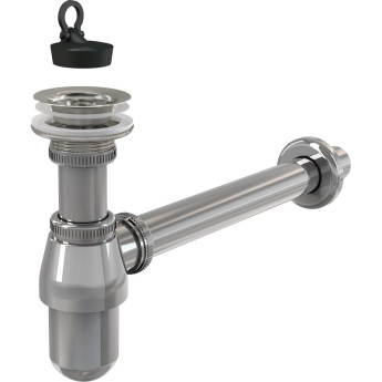 Сифон ALCAPLAST A437 для умывальника Ø32, цельнометаллический, с водосливом 5/4